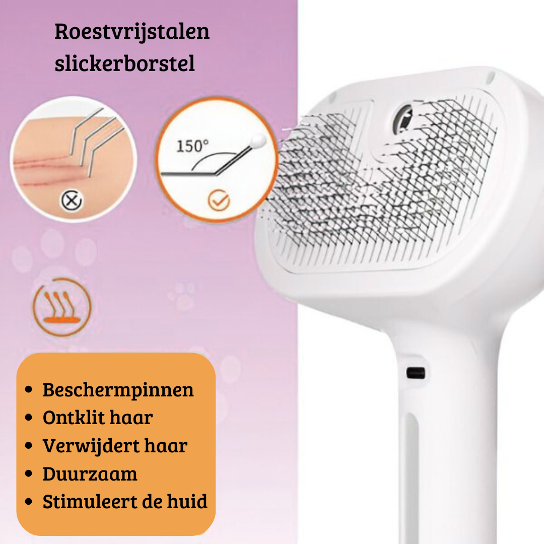 Multifunctionele Stoomborstel – Ontklitten, Reinigen & Verzorgen