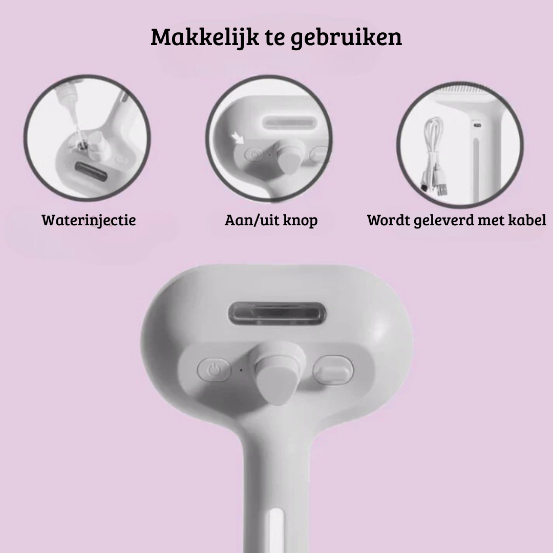 Multifunctionele Stoomborstel – Ontklitten, Reinigen & Verzorgen