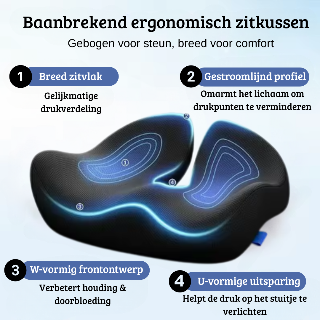 Ergonomisch Zitkussen – Comfort & Ondersteuning voor Rug en Houding