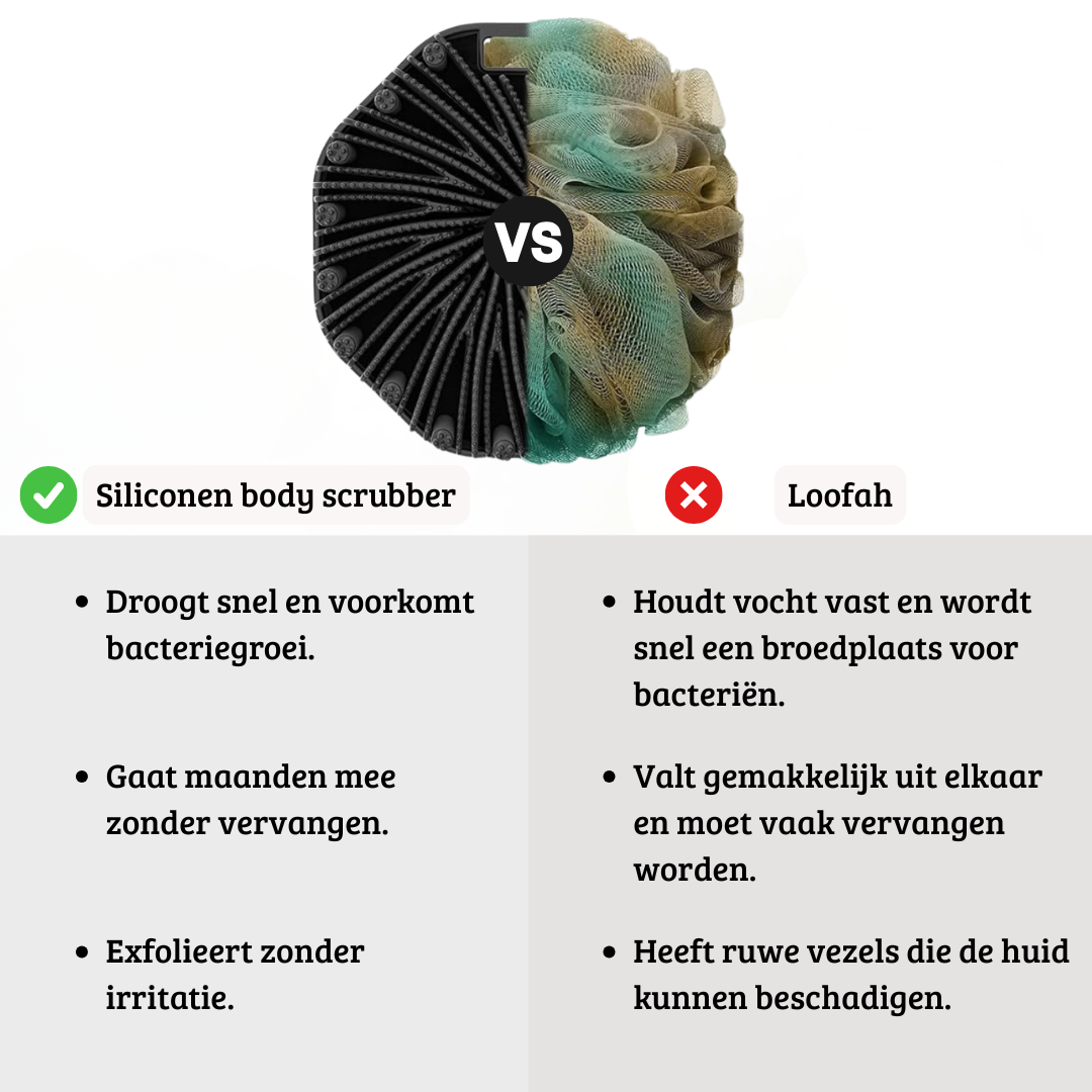 Antibacteriële siliconen body scrubber